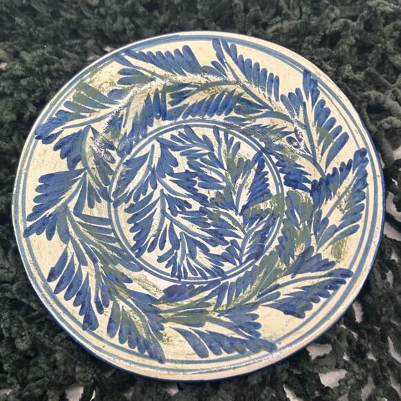 Talavera Pottery Briger Design Plate Dish 7.5" Blue Hand-painted Mexican Folkart - Picture 2 of 7